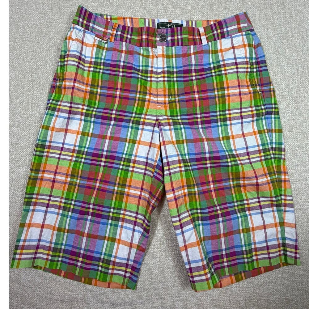 Lauren Ralph Lauren Women 6 Orange/Green Plaid Preppy Resort Casual Shorts
